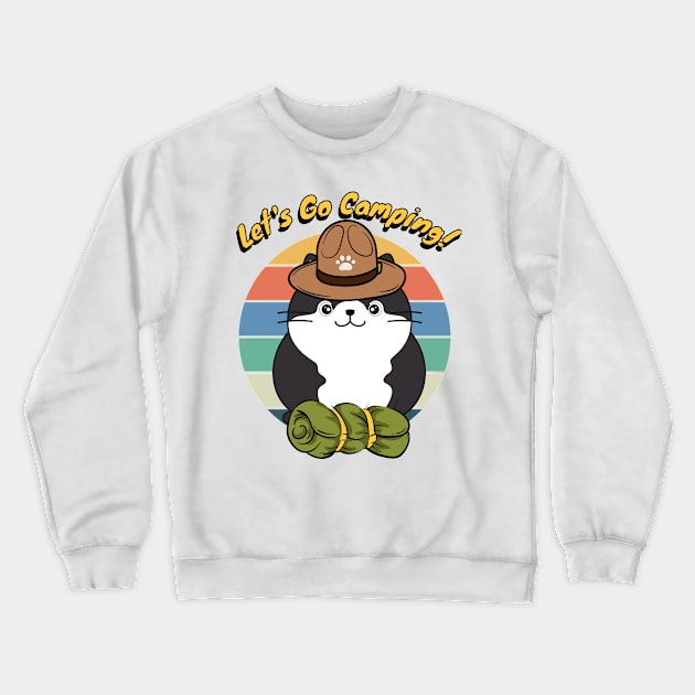 Funny fat cat Wants to go Camping Crewneck Sweatshirt by Pet Station